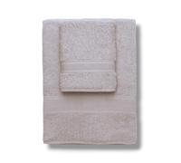 Zucchi Set Asciugamani 1+1 Journey in Spugna di Puro Cotone 430 g/m² - Asciugamano Viso 60x110 cm e Ospite 40x60 cm - Balza Jacquard (Beige)