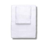 Zucchi Set Asciugamani 1+1 Journey in Spugna di Puro Cotone 430 g/m² - Asciugamano Viso 60x110 cm e Ospite 40x60 cm - Balza Jacquard (Bianco)