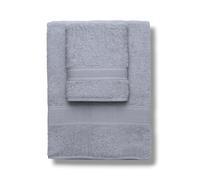 Zucchi Set Asciugamani 1+1 Journey in Spugna di Puro Cotone 430 g/m² - Asciugamano Viso 60x110 cm e Ospite 40x60 cm - Balza Jacquard (Grigio)