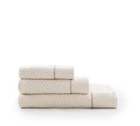 Zucchi, Set Asciugamani Bagno, 1+1, Collezione Gemma, Spugna Jacquard 100% Cotone Naturale, 430gsm, 40x60cm, 60x110 cm, Beige