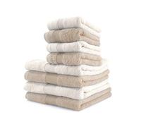 Zucchi SET asciugamano 8 PEZZI HOME FASHION Var. + tavoletta profumo biancheria per armadi by bianco casa (ORZO/CONCHIGLIA)