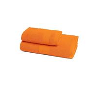 Zucchi Solotuo - Set Asciugamani Da Bagno Viso e Bidet, Spugna di Cotone 560 gr Coppia Asciugamani da Bagno Grande con Ospite (MANDARINO)
