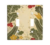 Zucchine, piastra di copertura per interruttore della luce da cucina, stile rustico, vintage, ravanello, cavolo riccio, in plastica verde, dimensioni standard, decorazione per casa, soggiorno, camera
