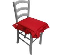 Zucchissime Allegria Set 6 Cuscini Tinta Unita, con Volant 40x40 Spessore 5 cm, Copri Sedia Cucina + Omaggio Set EGIDIOSRL (Rosso)