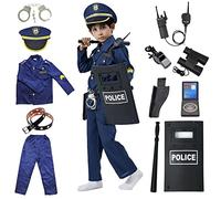 ZUCOS Set di costumi da poliziotto deluxe per bambini Halloween Carnaval compleanno regali di Natale costume da 4-6 anni