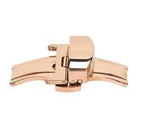 Zudoo Chiusura a Farfalla per Cinturino dell'orologio, Fibbia con Chiusura a Farfalla in Oro Rosa Installazione Semplice per la Sostituzione (16 mm / 0,63 pollici)