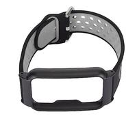 Zudoo Cinturino per Orologio, Elegante Cinturino da Polso Intelligente da 20 Mm in Morbido Silicone per Smartwatch OPPO FREE (Nero Grigio + Guscio Nero)