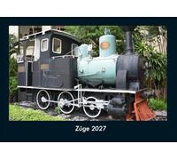 Züge 2027 Fotokalender DIN A4: Monatskalender mit Bild-Motiven von Autos, Eisenbahn, Flugzeug und Schiffen