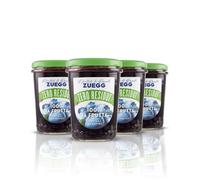Zuegg, Composta di Mirtilli Neri Selvatici 100% da Frutta, con Zucchero d’Uva, Zero Residui - Solo Ingredienti Derivati Dalla Frutta, Senza Glutine, Prodotto Vegano (4 x 230 grammi)