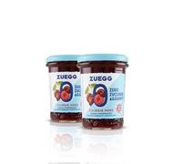 Zuegg, Composta Zero Zuccheri Aggiunti Ciliegie Nere, 60% di Frutta, Solo 10 Calorie per Porzione - Senza Glutine, Conservanti ed Edulcoranti Artificiali, Prodotto Vegano (2 x 220 grammi)