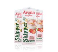 Zuegg Skipper, Bevanda Vegetale di Avena con Frutta Gusto Fragola, Senza Zuccheri Aggiunti, Senza Lattosio - Fonte di Vitamine B12, B2, D2 e Calcio, 100% Origine Naturale (Fragola, 1L x 3 Brick)