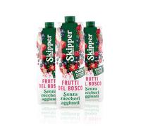 Zuegg Skipper Succo di Frutta Frutti di Bosco Senza Zuccheri Aggiunti, Bevanda a Base di Succhi e Puree di Mela, Uva Rossa e Frutti di Bosco - 65% Frutta, 100% Ingredienti di Origine Naturale (3x1L)