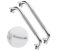 ZUEXT - Confezione da 2 maniglie antiscivolo per doccia, 40,6 cm, in acciaio inox cromato, barra di bilanciamento zigrinata per bagno, supporto di sicurezza, per disabili e lesioni agli anziani