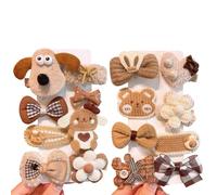 Zueyen 16 Pezzi Fermagli Capelli Neonata, Mollette Piccole in Cotone e Lino, Fiocchi per Capelli Bambina, Clip a Coccodrillo Antiscivolo Accessori Capelli per Bambine (A)