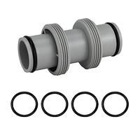 Zueyen prolunga Connettore per tubo flessibile per piscina, in Gomma, da 38 mm, adattatore Intex Bestway Coleman, Grigio