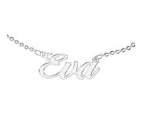 Zuffetti Collana Acciaio Inossidabile Donna con Scritta Nome Personalizzata - Catena Acciaio Inox Elegante con Ciondolo Personalizzato - Idee Regalo Ragazza Uniche - Eva