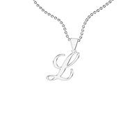 Zuffetti Collana da donna personalizzata con iniziale. Indossa la tua iniziale. Acciaio inossidabile e anallergico. Colore: argento. Progettato in Italia., Acciaio legato