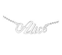 Zuffetti Collana Personalizzata, da Donna, con Nome. Indossa il Tuo Nome. Acciaio Inossidabile e Anallergico. Colore Argento. Progettata in Italia. (A lice), M