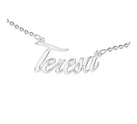 Zuffetti Collana Personalizzata, da Donna, con Nome. Indossa il Tuo Nome. Acciaio Inossidabile e Anallergico. Colore Argento. Progettata in Italia. (Teresa)