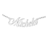 Zuffetti Collana Personalizzata, da Donna, con Nome. Indossa il Tuo Nome. Acciaio Inossidabile e Anallergico. Colore Argento. Progettata in Italia. (Michela)