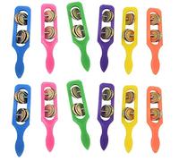 Zugar Land 12 piatti con manici in plastica (12,7 cm) accessori per feste per bambini, strumenti musicali prescolari, rumorosi (confezione da 24)