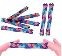 Zugar Land Cool Colorful Classic Bamboo - Trappole per dita cinesi (12,7 cm) per bambini e adulti. (scuro - multicolore (confezione da 24)