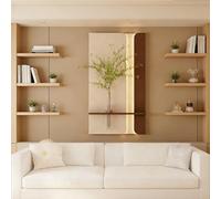 ZUGIATP Decorazione Murale 3D Con Vaso Per Ingresso, Decorazione Murale Con Piante Artificiali, Scultura Murale In Pietra Arenaria Con Luce LED(Style D,80 * 140cm/31 * 55in)