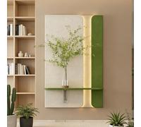 ZUGIATP Decorazione Murale 3D Con Vaso Per Ingresso, Decorazione Murale Con Piante Artificiali, Scultura Murale In Pietra Arenaria Con Luce LED(Style E,60 * 105cm/23 * 41in)