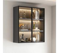 ZUGIATP Generico Vetrina In Vetro Da Parete Per Il Bagno Vetrinetta Espositiva Da Parete Per Cucina Garage Ristorante Lavanderia(80 * 35 * 95cm)