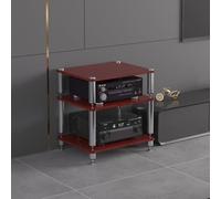 ZUGIATP Mobiletto AV HiFi A 3 Ripiani Ripiano In Legno Supporto Per Giradischi Mobile Stereo Sound Tower Rack Portaoggetti Per Console Multimediali(Teak color,Three-layer)