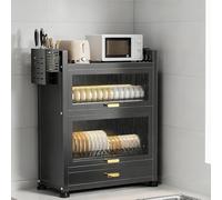 ZUGIATP Scolapiatti A 3 Ripiani sopra Il Lavello Scolapiatti sopra Il Lavello Scaffale Portaoggetti da Cucina Articoli per La Casa da Banco(Black Full Set,Three-Layer)