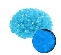 ZUGLQYSX 200 Pezzi Pietre Luminose Acquario Ornamento Bagliore nel Buio ciottoli Cortile Esterno Prato Percorso passerelle Decorazioni per Vasi di Fiori, Giardino E Acquario(Blue)