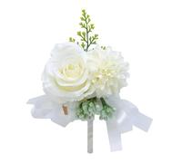 ZUGLQYSX Boutonniere Matrimonio Boutonniere di Rose Artificiali for i Migliori Uomini, Sposo, Corsage for Matrimonio, Ballo fine Anno, Autunnale(White)