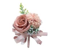 ZUGLQYSX Boutonniere Matrimonio Boutonniere di Rose Artificiali for i Migliori Uomini, Sposo, Corsage for Matrimonio, Ballo fine Anno, Autunnale(Light Coffee)