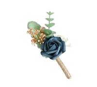 ZUGLQYSX Boutonniere Matrimonio Spilla da Sposa con Fiore all'occhiello dall'aspetto Realistico for Sposo e testimone di Nozze, Damigella d'Onore, dello, Rosa Cipria(Color 06)