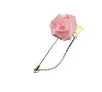 ZUGLQYSX Boutonniere Matrimonio Spilla da Uomo con Fiore di Rosa e Foglia d'oro, Spilla Bavero, Sposa, Boutonniere, Gioielli(Pink)
