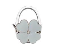 ZUGLQYSX Gancio for borsa esterno a quattro foglie, borsa pieghevole portatile in pelle tinta unita da tavolo(White)