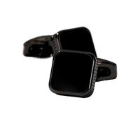 ZUGLQYSX Gemelli Gemelli Quadrati smaltati Accessori semplici for Camicie da Festa for Appuntamenti aziendali da Uomo per Affari Festa di Nozze(Black-Black)