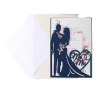 ZUGLQYSX Partecipazioni Matrimonio 25 pezzi di moda for sposi e biglietti for inviti nozze d'invito con cuore d'amore decorazioni for feste San Valentino(Blue set)