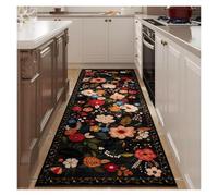 ZUGLQYSX Tappeto Per Cucina Tappeto da corridoio antiscivolo, lavabile in lavatrice, con supporto in gomma, morbido tappeto floreale for l'arredamento della cucina(Color-02,60X180CM)