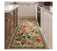 ZUGLQYSX Tappeto Per Cucina Tappeto da corridoio antiscivolo, lavabile in lavatrice, con supporto in gomma, morbido tappeto floreale for l'arredamento della cucina(Color-05,80X200CM)