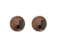 ZUGLQYSX Walnut Wood Coat Rack Hooks Black Wall Hangers for Hanging Keys Clothes Bathroom Robe and Towels and Entryway(Black 2)