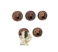 ZUGLQYSX Walnut Wood Coat Rack Hooks Black Wall Hangers for Hanging Keys Clothes Bathroom Robe and Towels and Entryway(Black 5)