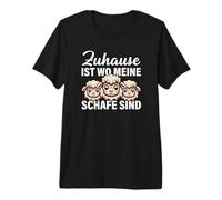 Zuhause Ist Wo Meine Schafe Sind Ariete Agnello Pecora Maglietta Premium