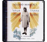 Zuhhgii 10000 Maniacs - Hope Chest - Targa in metallo vintage con scritta in lingua inglese "The Fredonia Recordings 1982-1983", decorazione da parete con scritta in lingua inglese "Hope Chest", per
