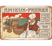 Zuhhgii Amieux-Freres,Maitres de l'Affiche" piastra 183 Poster del film Retro Film Targa in latta Cafe Ristorante Casa parete Retro Club Ristorante Uomo Caverna Regalo Vintage Metallo Targa 30,5 x