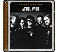 Zuhhgii April Wine - Classic Masters Targa in metallo vintage con musica rock decorazione da parete uomo grotta cartello in latta per palestra, piscina, bar, bagno, cortile, garage, pub, poster da