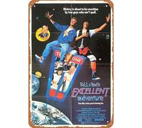 Zuhhgii Bill & Teds Excellent Adventure 1989 Vintage Movie Poster Tin Sign, Retro of Classic Old Film Poster Targa in metallo Targa TV Bar Wall Club Restaurant Man Cave Decorazione da parete 20 x 30