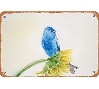 Zuhhgii Blue Jay - Targa in metallo con animali e creature, natura e paesaggi, 20,3 x 30,5 cm, stile vintage, decorazione da parete