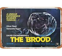 Zuhhgii Brood, The 1979 Vintage Movie Poster Vintage Tin Sign, Retro of Classic Old Film Poster Metallo Targa TV Bar Karaoke Man Cave Decorazione da parete 20 x 30 cm.